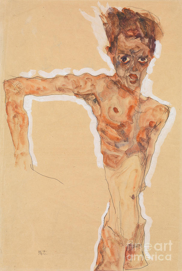 Nude Painting - Self-Portrait, 1911  by Egon Schiele