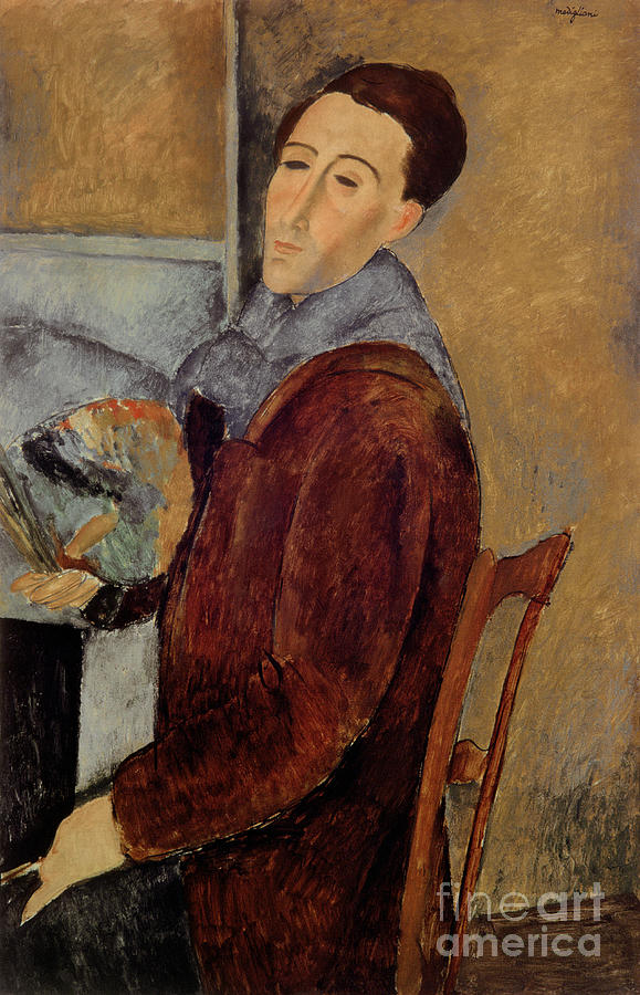 Amedeo Modigliani Painting - Self Portrait by Amedeo Modigliani