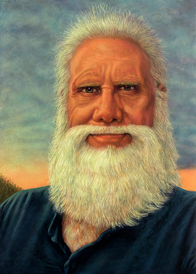 Sunset Painting - Self-portrait as the Sun goes down by James W Johnson