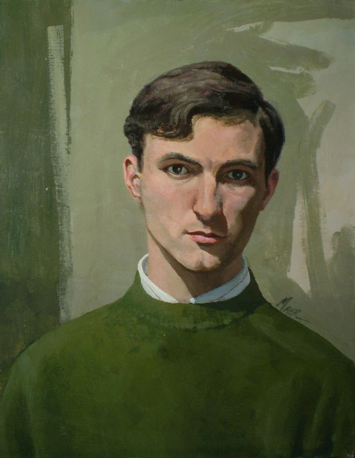 Self Portrait at 18 Painting by Donald Maier