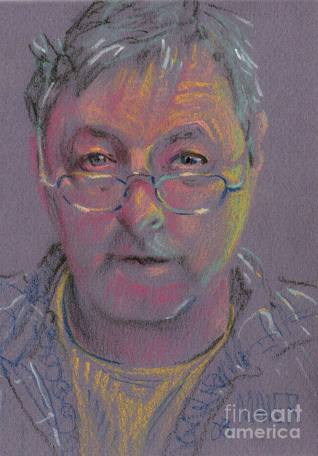Portrait Drawing - Self Portrait at 60 by Donald Maier