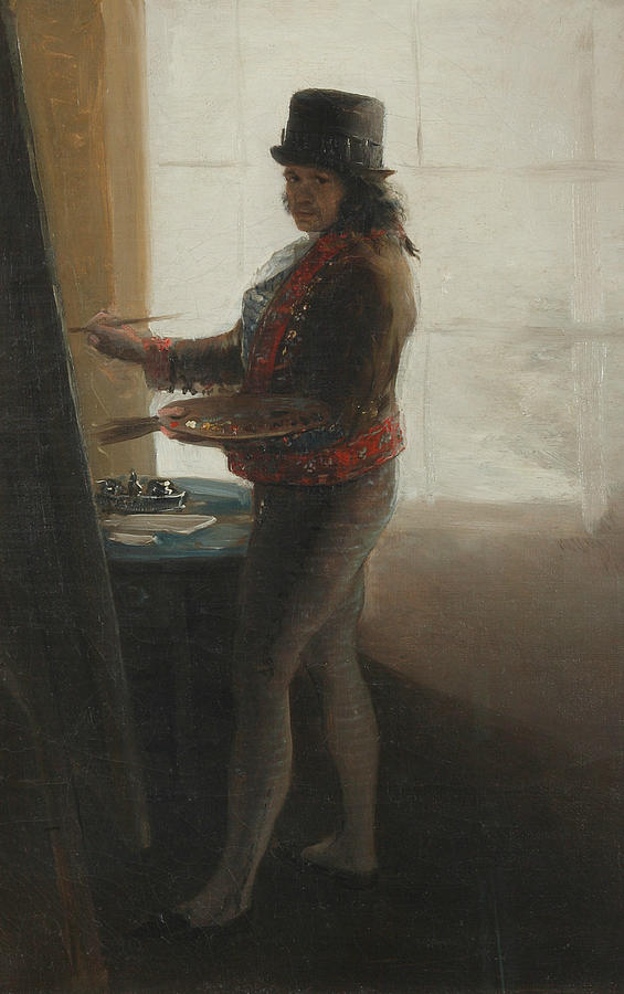 Self-Portrait at the Easel Painting by Francisco Goya