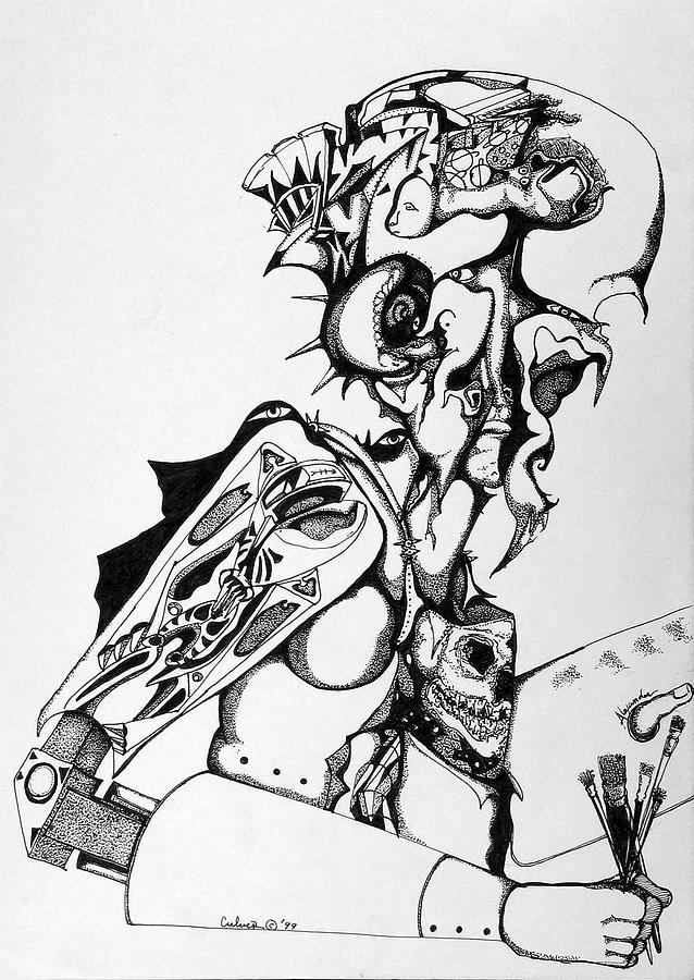 Skeleton Drawing - Self Portrait by Daniel Culver Skeleton Drawing - Self Portrait by Daniel Culver