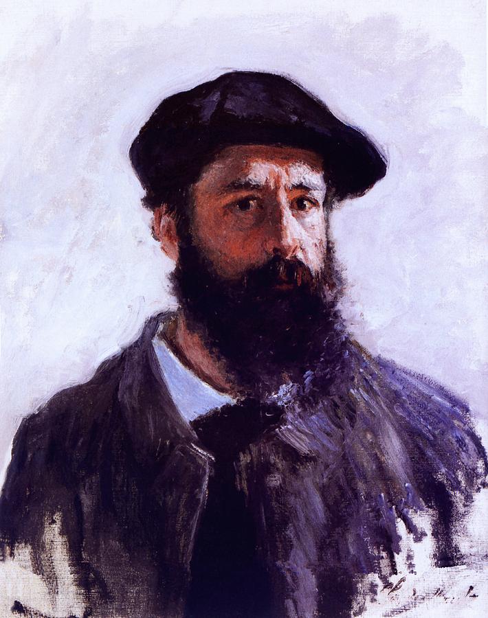 Self Portrait in Beret Claude Monet 1886 Painting by Movie Poster Prints