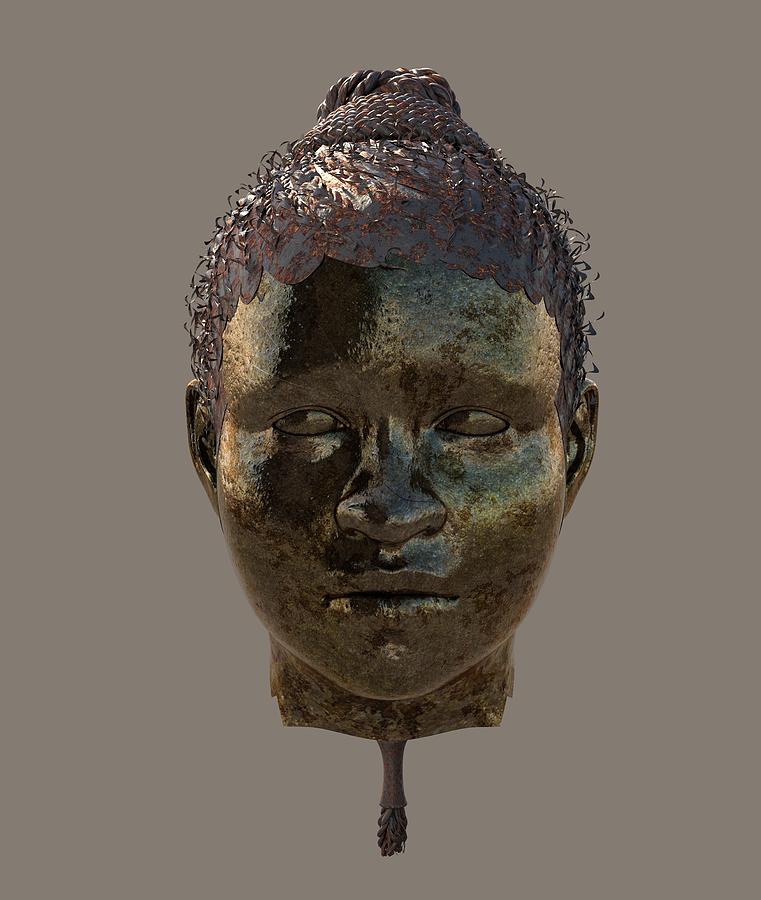 Self-Portrait in Bronze 2009 - Transparent Sculpture by Sanaa Tendaji