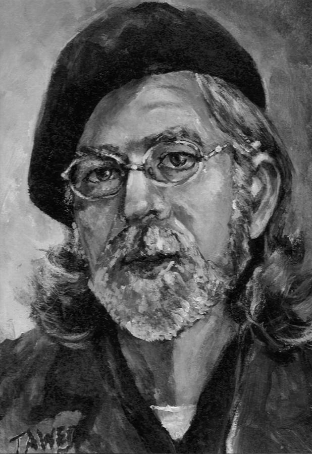 Self Portrait in Grey Painting by Dennis Tawes
