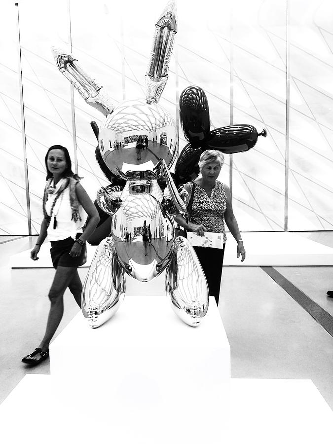 Self Portrait in Jeff Koons Mylar Rabbit Balloon Sculpture Photograph by Mary Capriole