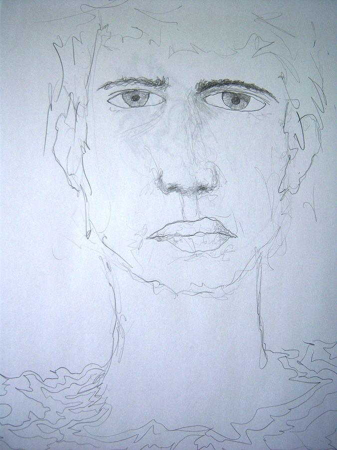 Self Portrait-lefty Drawing by Harminder Paul