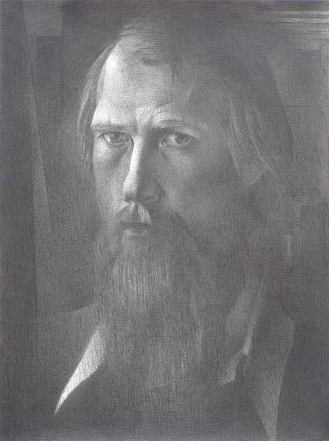 Portrait Drawing - Self-portrait by Leonid Petrushin