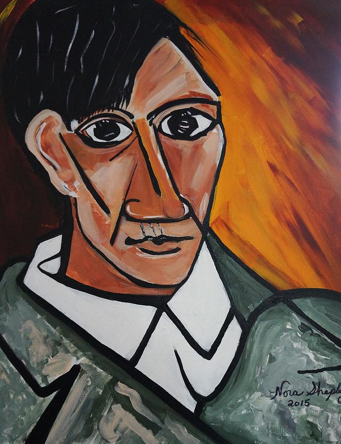 Self Portrait Of Picasso Painting by Nora Shepley