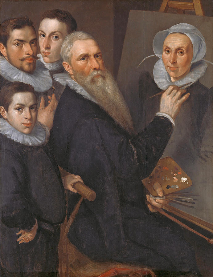 Self Portrait of the Painter and his Family Painting by Jacob Willemsz Delff the Elder