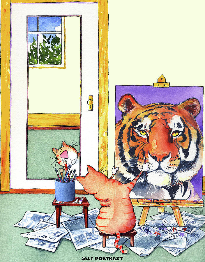Tiger Painting - Self Portrait, Tiger by Jim Tweedy