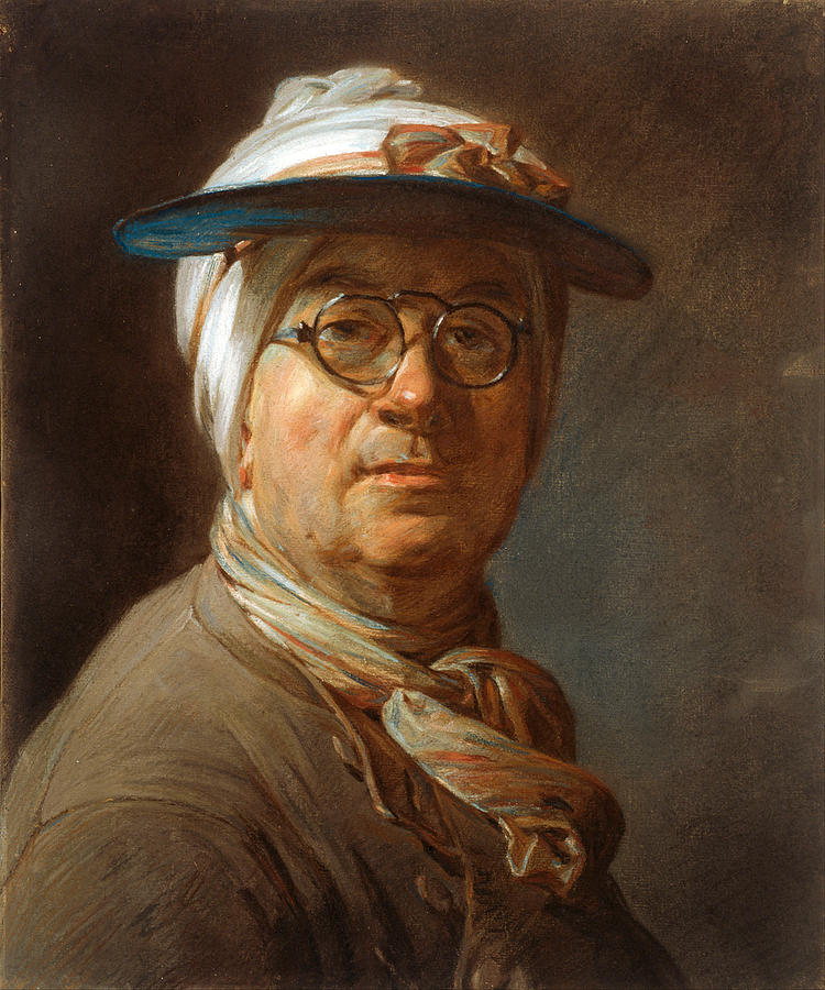 Self-Portrait with a Visor Painting by Jean-Simeon Chardin