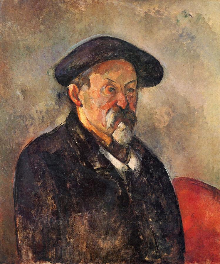 Self Portrait with Barrette Painting by Paul Cezanne
