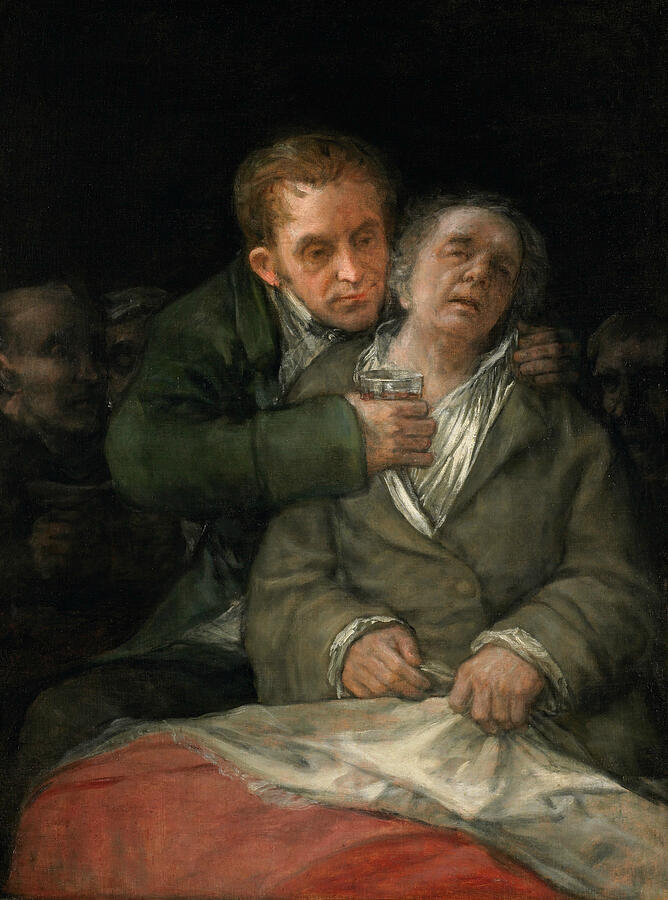 Self-Portrait with Dr. Arrieta, from 1820 Painting by Francisco Goya