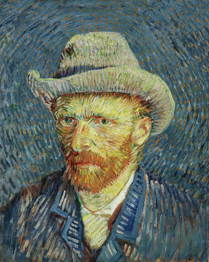 Self portrait with grey felt hat Van Gogh 1887 Painting by Movie Poster Prints