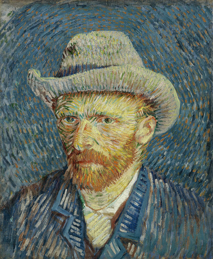 Self-portrait with Grey Felt Hat, from 1887 Painting by Vincent van Gogh Self-portrait with Grey Felt Hat, from 1887 Painting by Vincent van Gogh