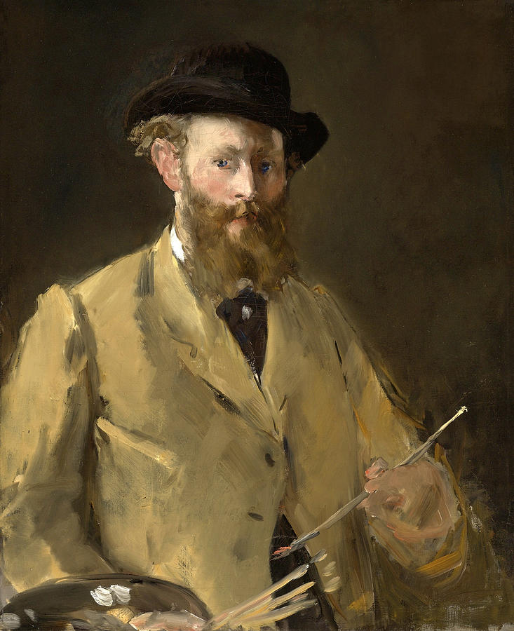 Edouard Manet Painting - Self-Portrait with Palette  by Edouard Manet