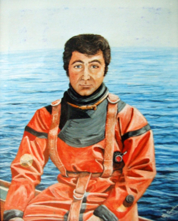 Self Potrait Of North Sea Diver Painting by Mackenzie Moulton