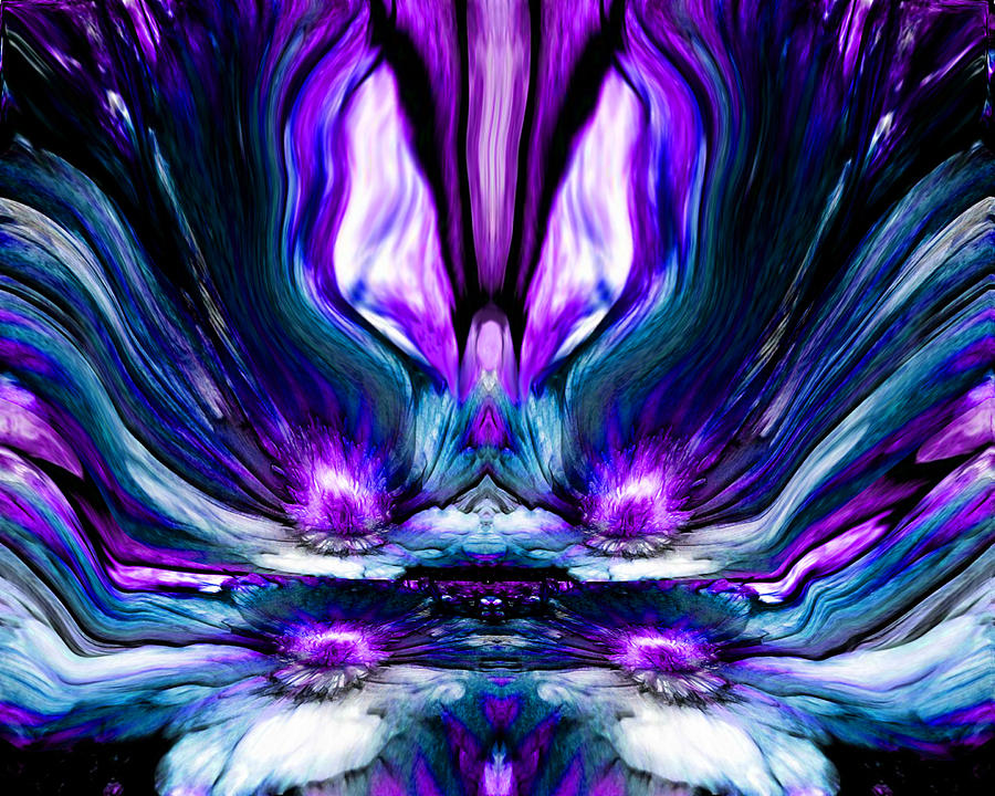 Self Reflection - Purple Blue Digital Art by Artistic Mystic