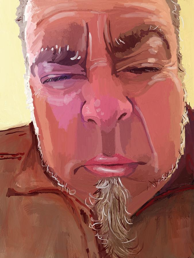 Ipad Painting - Selfie Grimace by Jim Faris