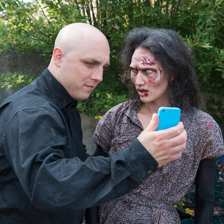 Selfie with Zombie woman Photograph by Matthias Hauser