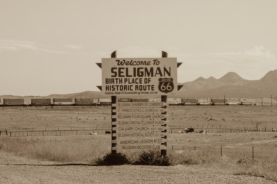Seligman sign Photograph by Darrell Foster