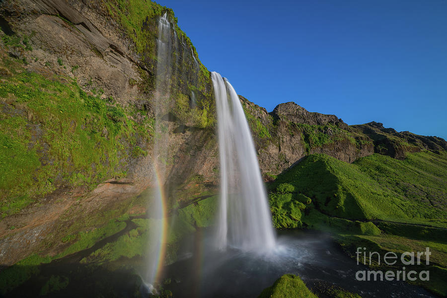 Seljalandsfoss Waterfall Mini Rainbow Photograph by Michael Ver Sprill