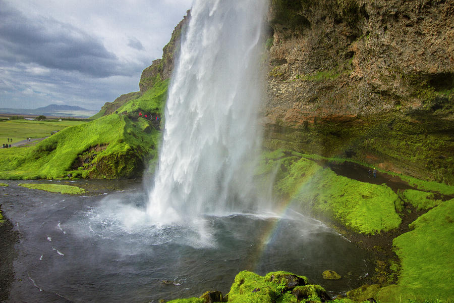 Seljalandsfoss Waterfall with Rainbow, Iceland Photograph by Venetia Featherstone-Witty