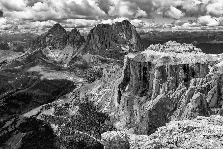 Sella Towers monochrome Photograph by Graham Moore - Fine Art America