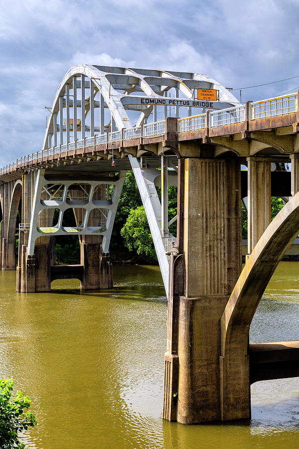 Vintage Photograph - Selma - Edmund Pettus Bridge and Alabama River by Stephen Stookey