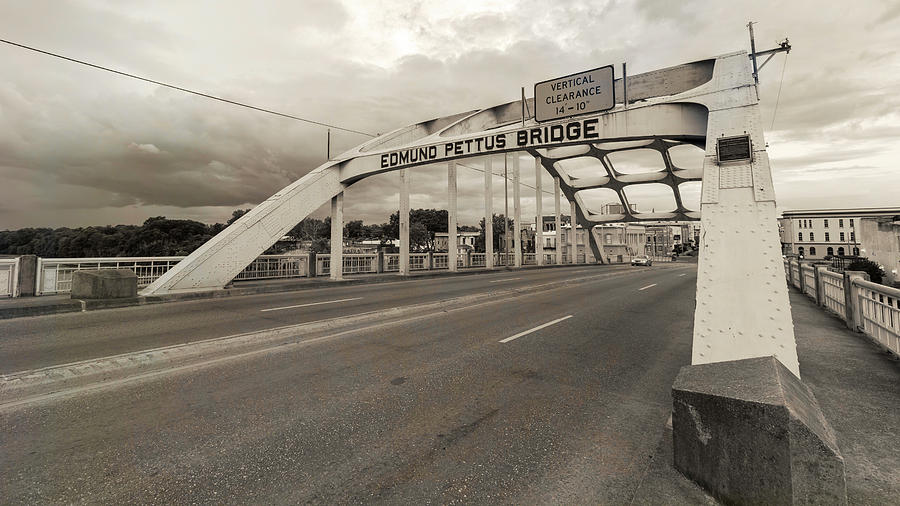 Vintage Photograph - Selma - Edmund Pettus Bridge by Stephen Stookey