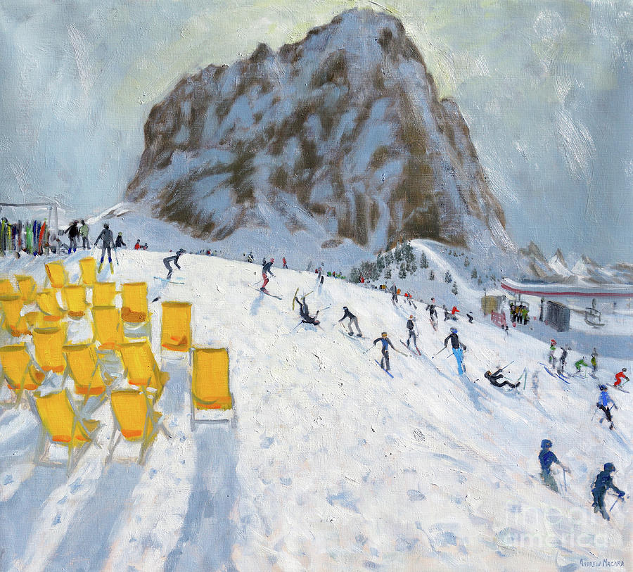 Winter Painting - Selva Val Gardena, Italy by Andrew Macara