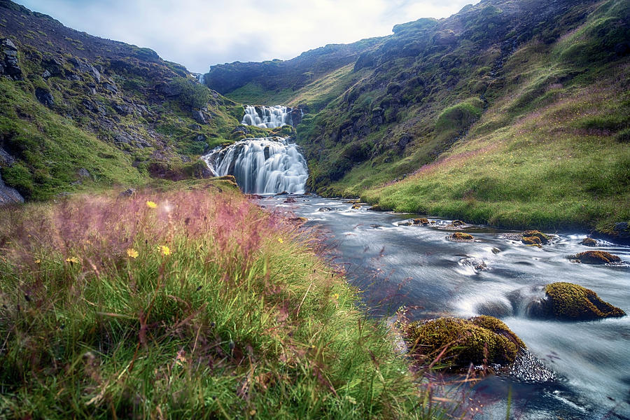 Waterfall Photograph - Selvallavatn - Iceland by Joana Kruse
