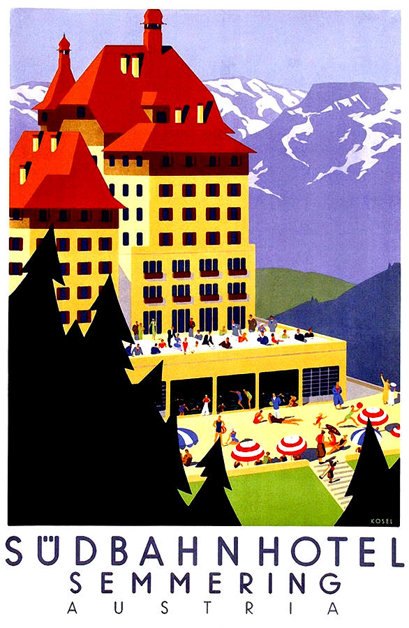 Semering, Austria, Hotel, vintage travel poster Painting by Long Shot