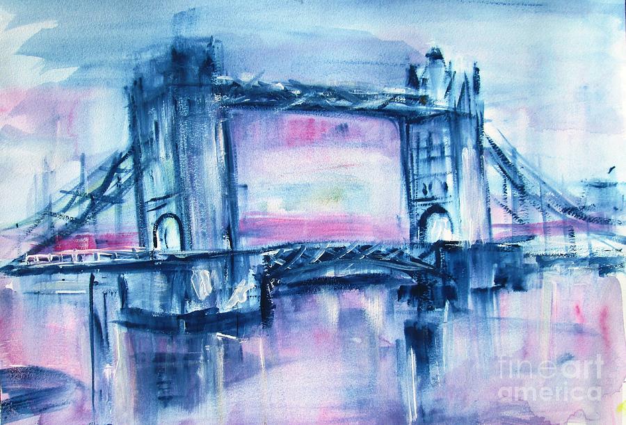 London tower bridge art Painting by Mary Cahalan Lee - aka PIXI