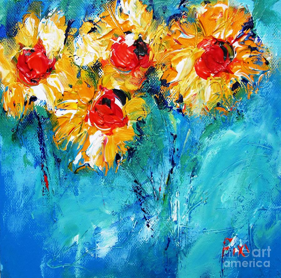 Art prints ofsemi abstract flowers  Painting by Mary Cahalan Lee - aka PIXI