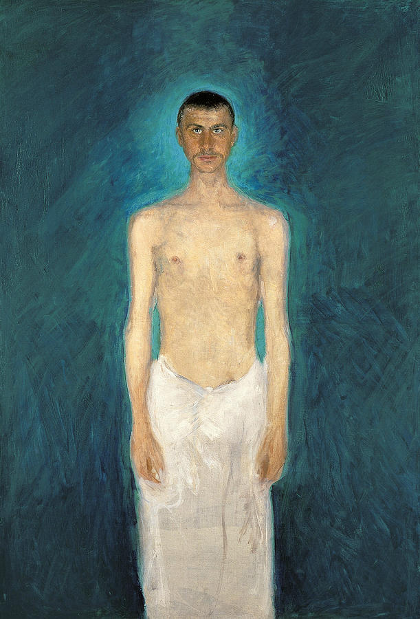 Semi-Nude Self-Portrait Painting by Richard Gerstl
