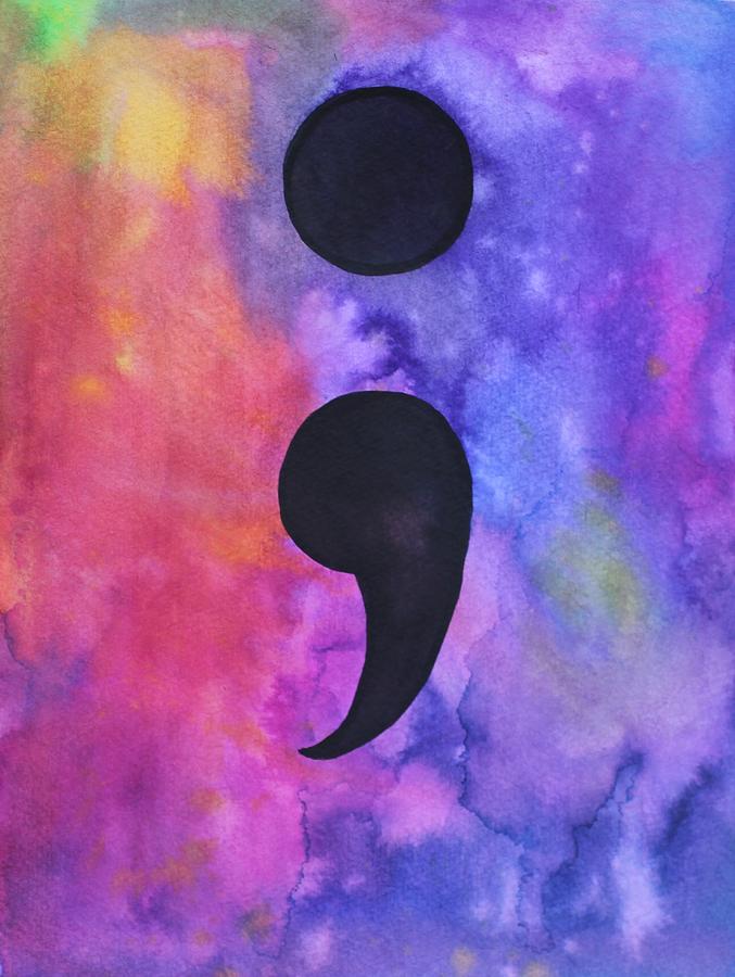 Semicolon Drawing by Vanessa Curtis Pixels