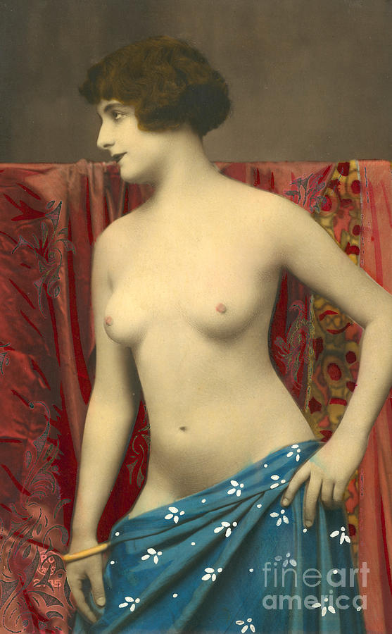 Nude Photograph - Semi Nude Girl by French School