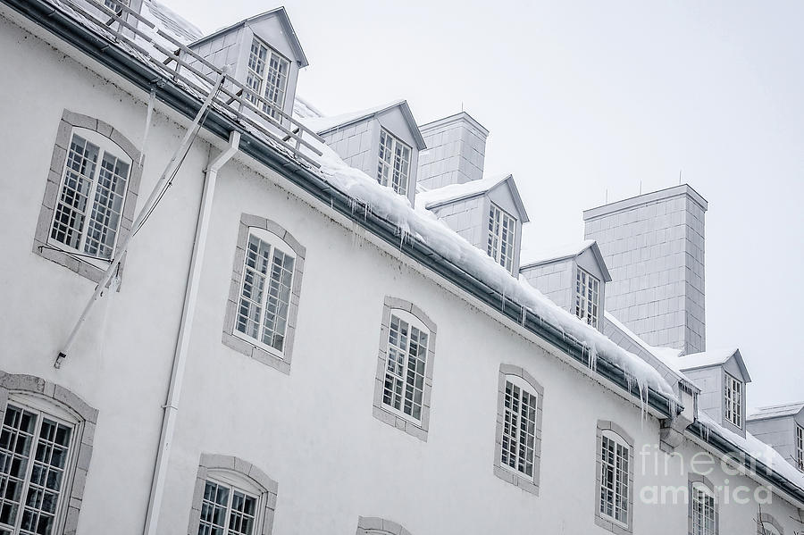 Winter Photograph - Seminary of Quebec City in old town by Edward Fielding