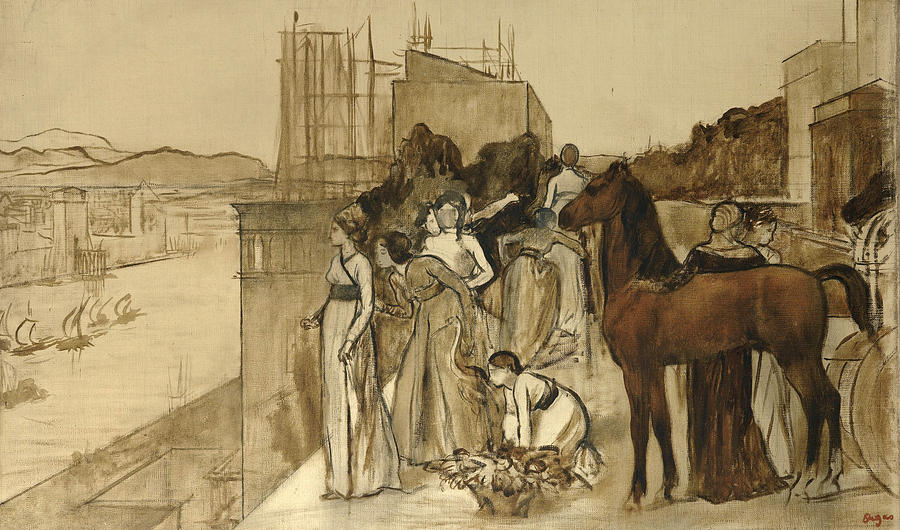 Semiramis building a City Painting by Edgar Degas