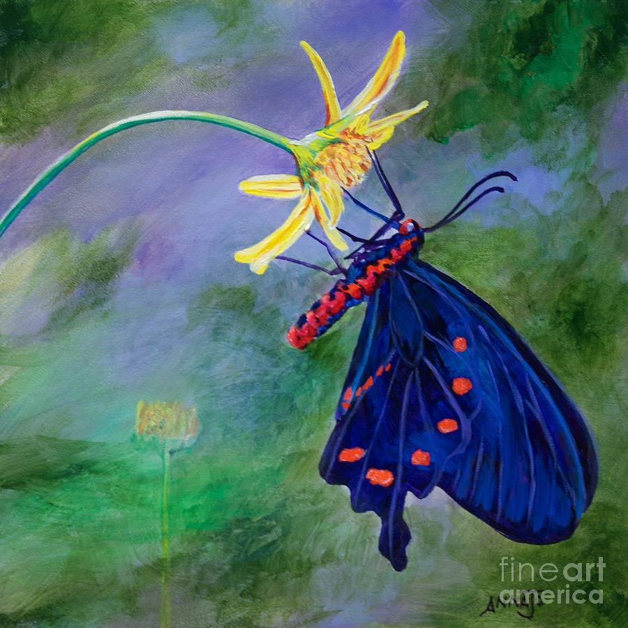 Summer Painting - Semperi Swallowtail Butterfly by AnnaJo Vahle