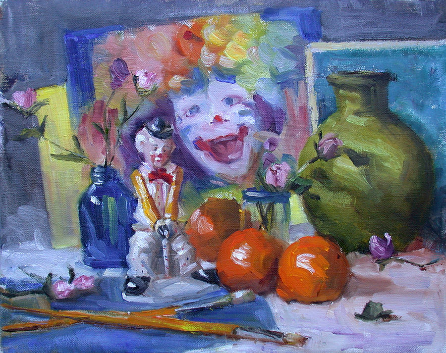 Clowns Painting - Send in the Clowns by Nancy Delpero Clowns Painting - Send in the Clowns by Nancy Delpero