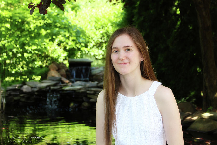 Senior Portrait by the Pond Photograph by Trina Ansel