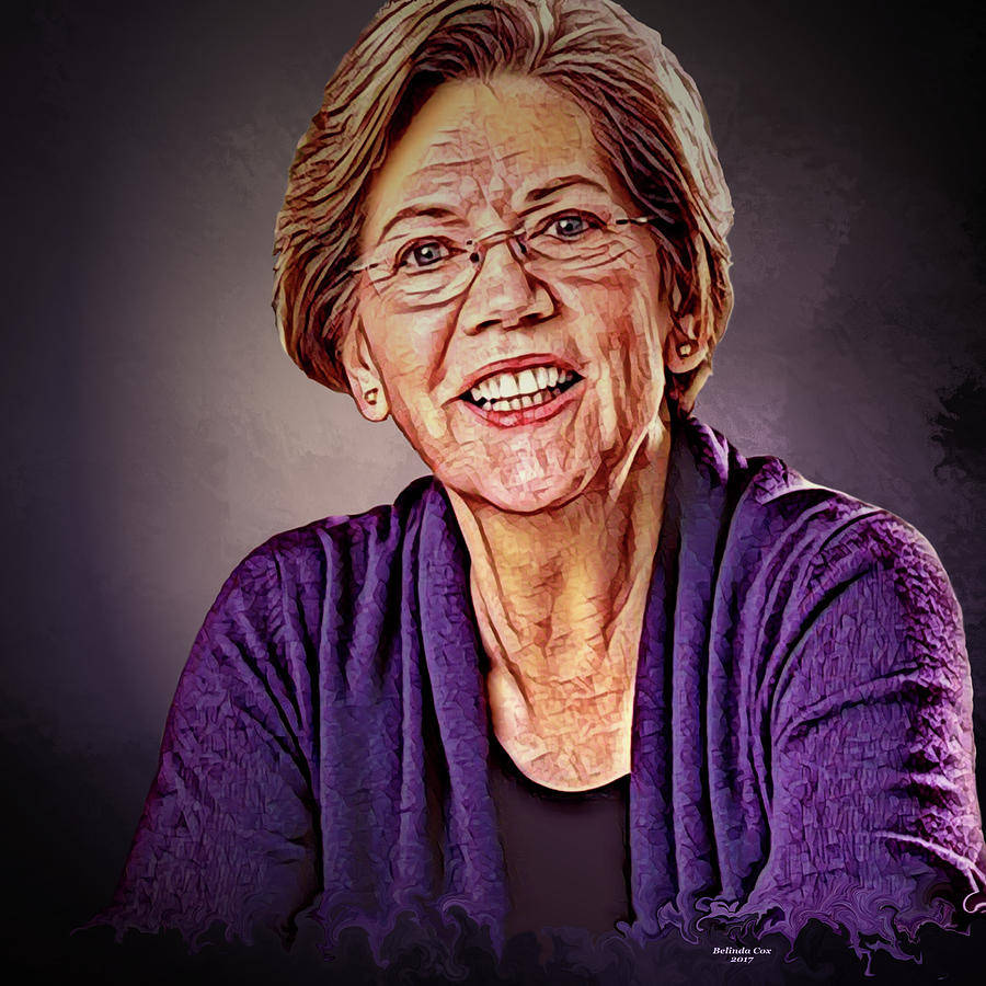 Senior US Senator Elizabeth Warren Digital Art by Artful Oasis
