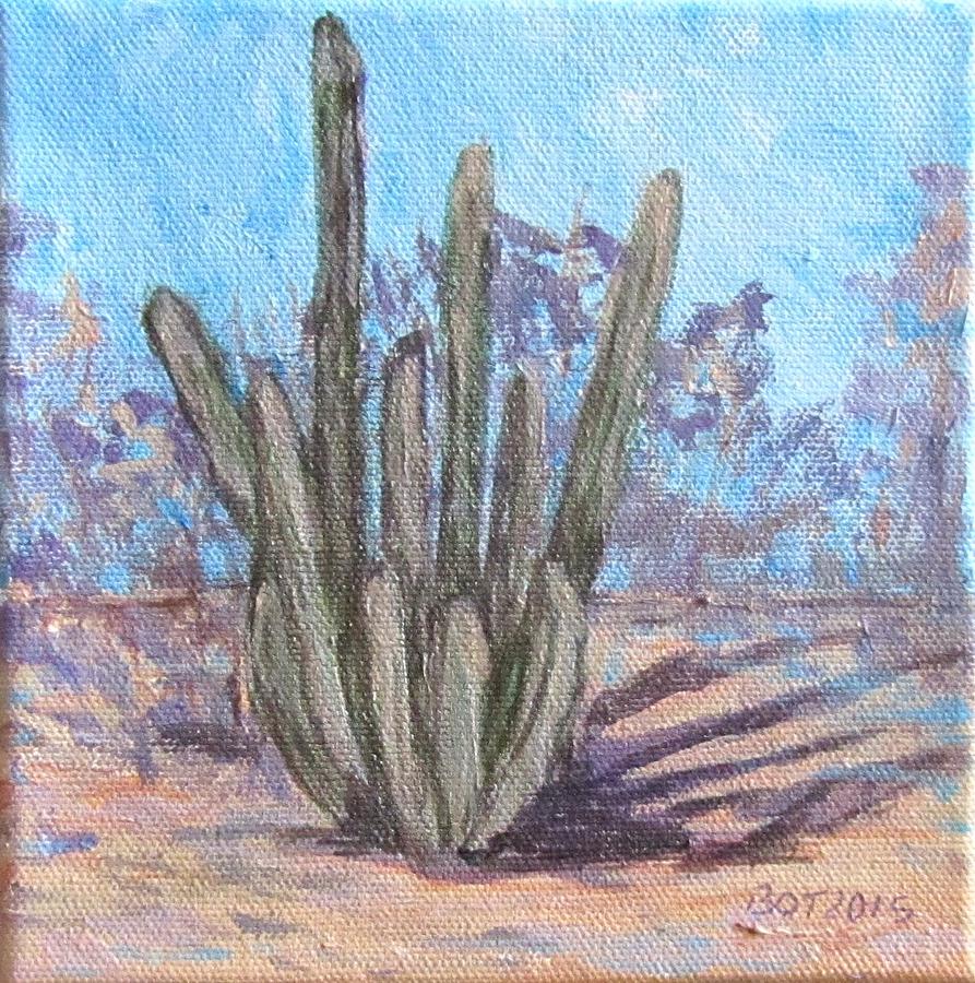 Senita Cactus Painting by Barbara OToole