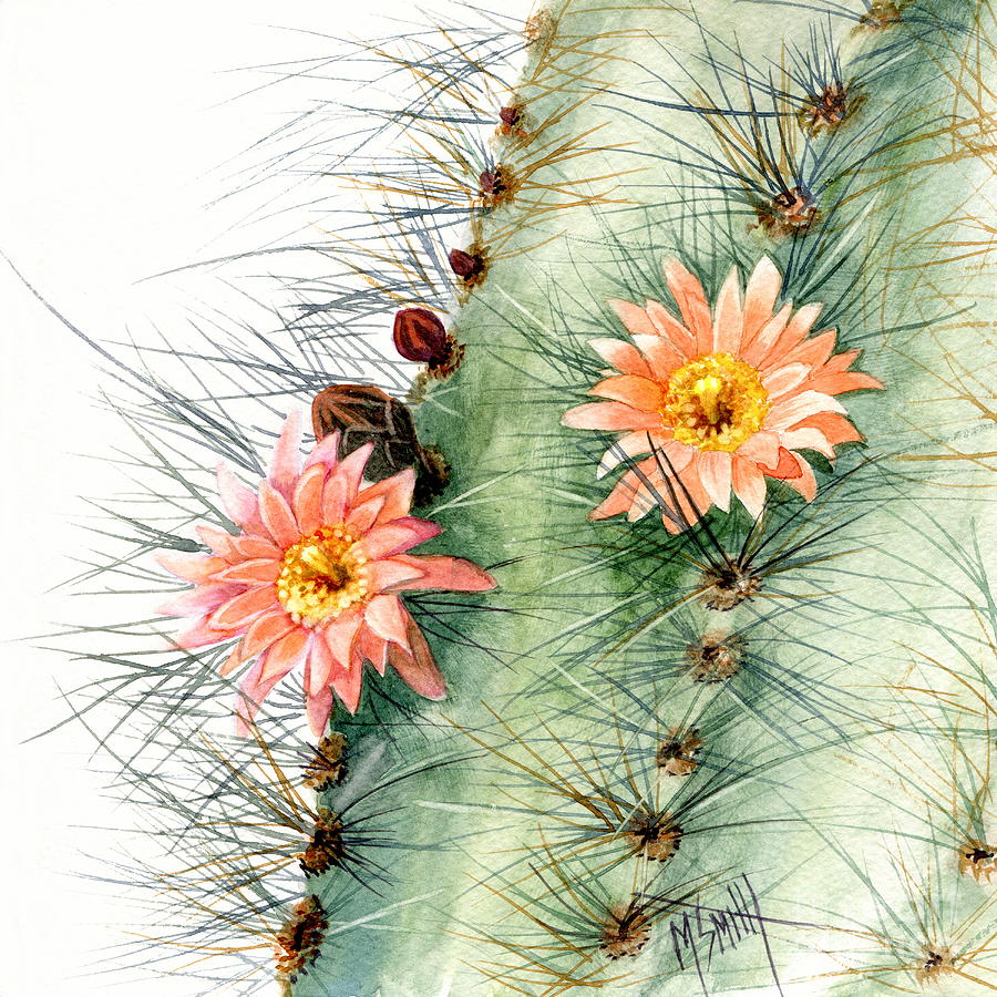Senita Cactus Painting by Marilyn Smith