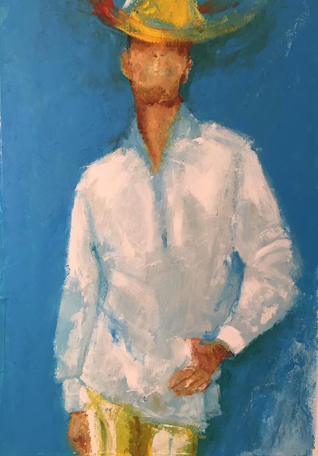 Senor Azul Painting by Grus Lindgren