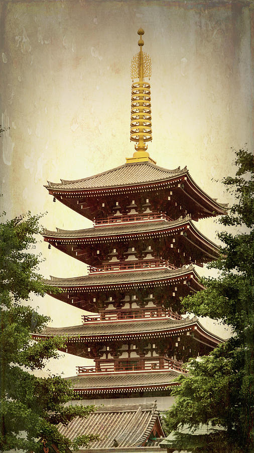 Senosji Temple Pagoda Photograph by Stephen Stookey